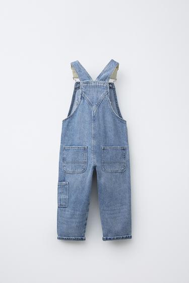 COMBINATION DENIM DUNGAREES - Mid-blue by Zara - Image 1