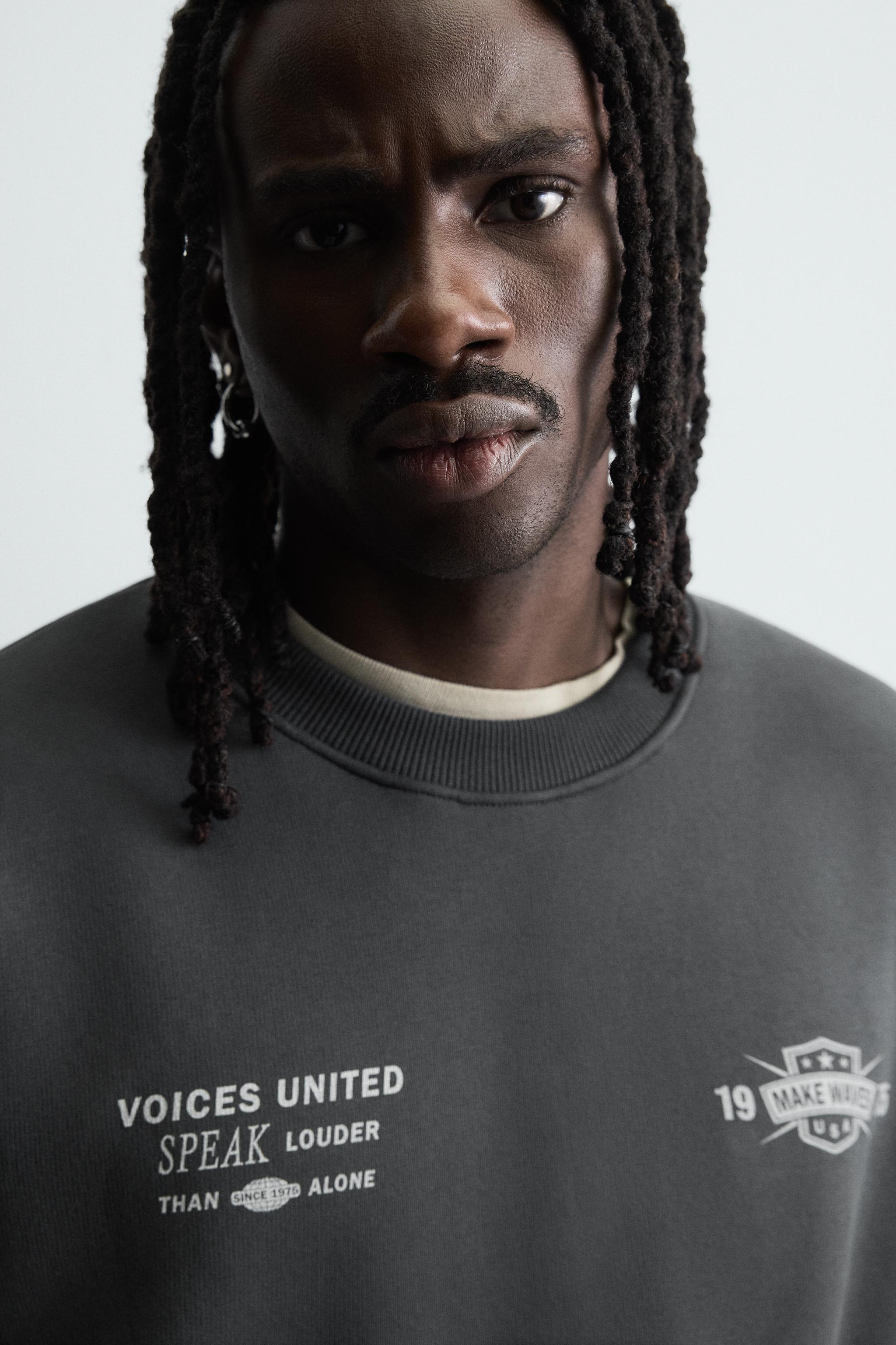 COMBINATION PRINT SWEATSHIRT - Dark anthracite | ZARA United States