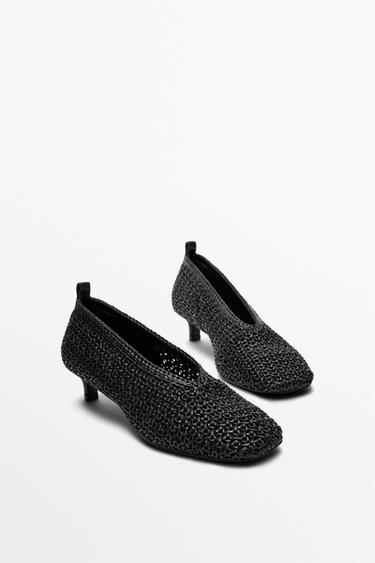 Braided leather heel shoes — Black 2