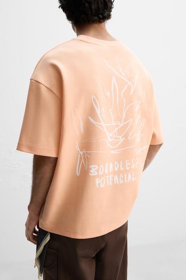 GRAPHIC INTERLOCK SWEATSHIRT - Peach by Zara
