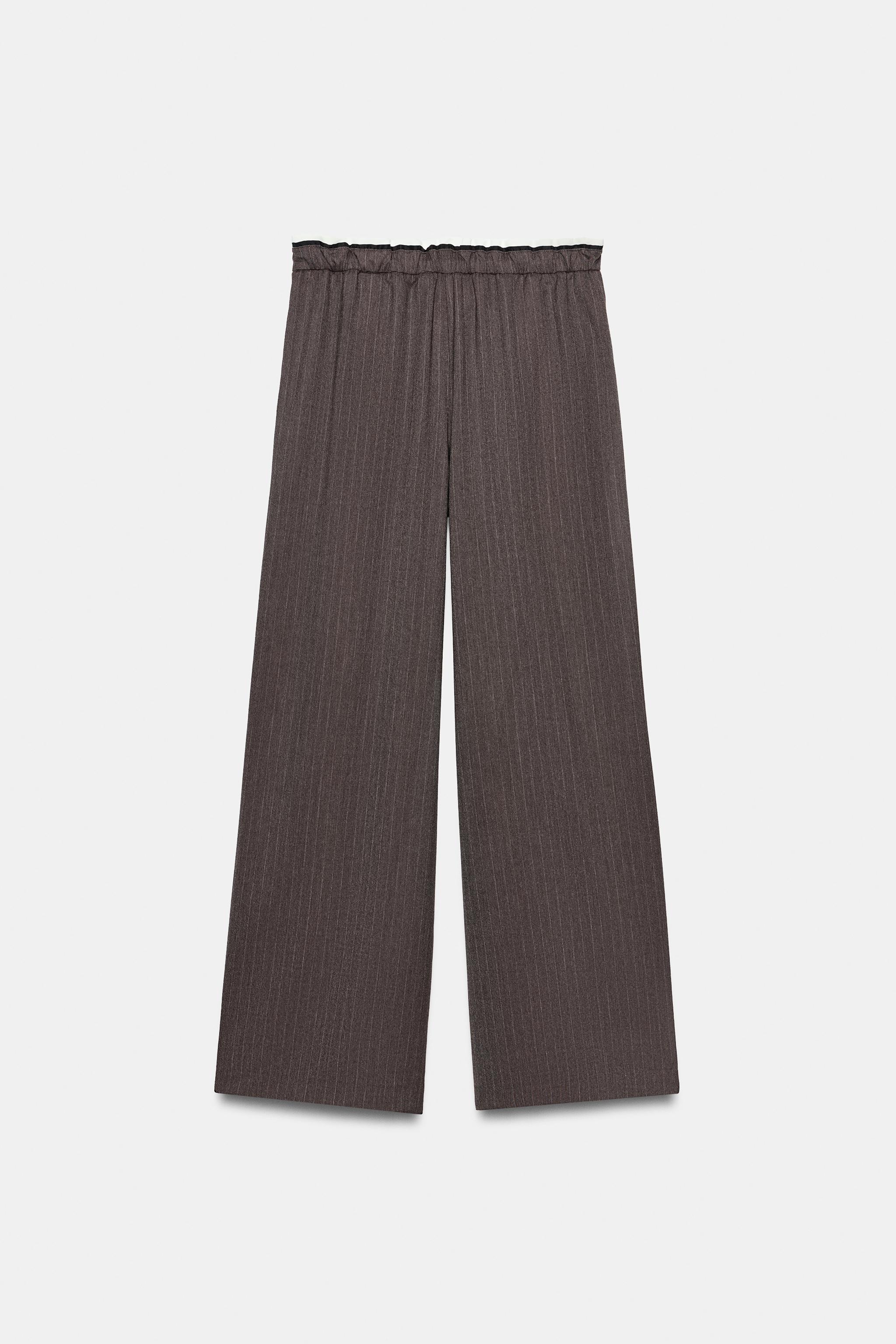 DOUBLE WAIST WIDE-LEG PANTS