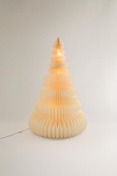 FLOOR LIGHT-UP PAPER CHRISTMAS TREE (160 cm) - White by Zara - Image 1