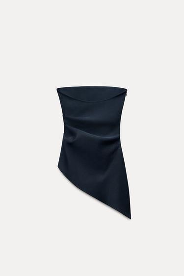 ASYMMETRIC PLEATED TOP - navy by Zara - Image 5