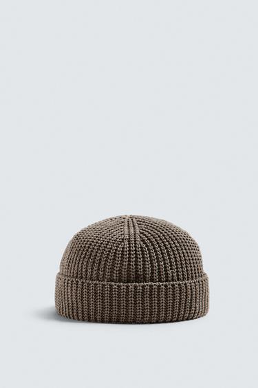 GORRO CURTO DE MALHA - Cinza-toupeira da Zara