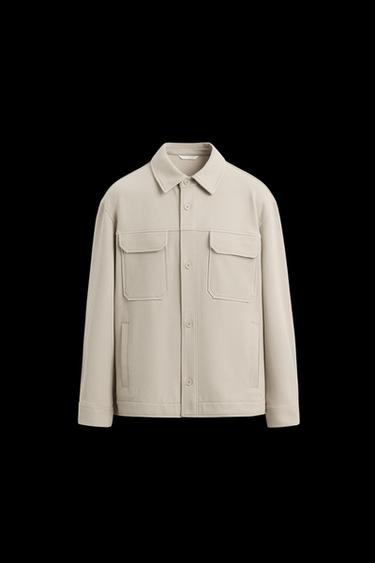 COMFORT TEXTURED OVERSHIRT - Beige by Zara - Image 0