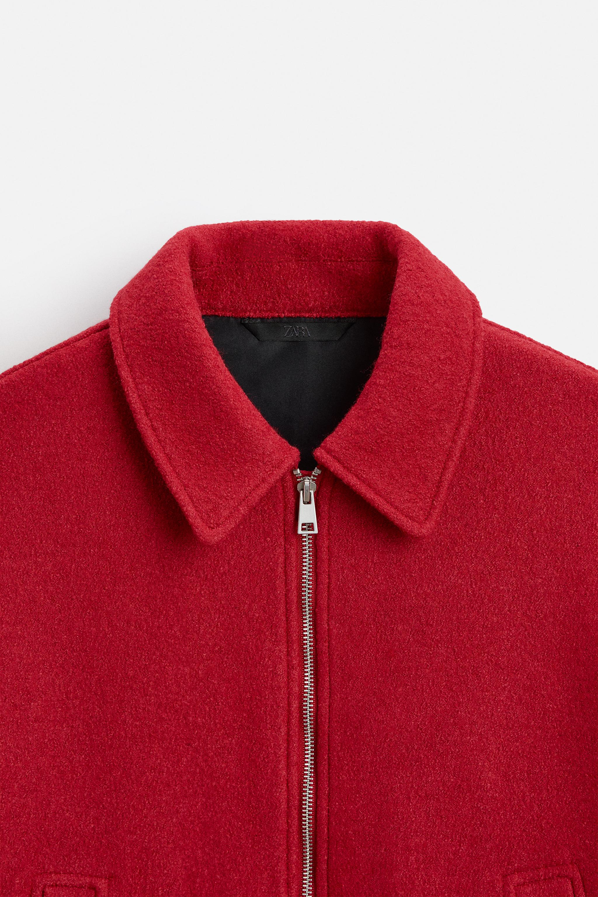 ウール混ブークレジャケット - レッド | ZARA Japan / 日本
