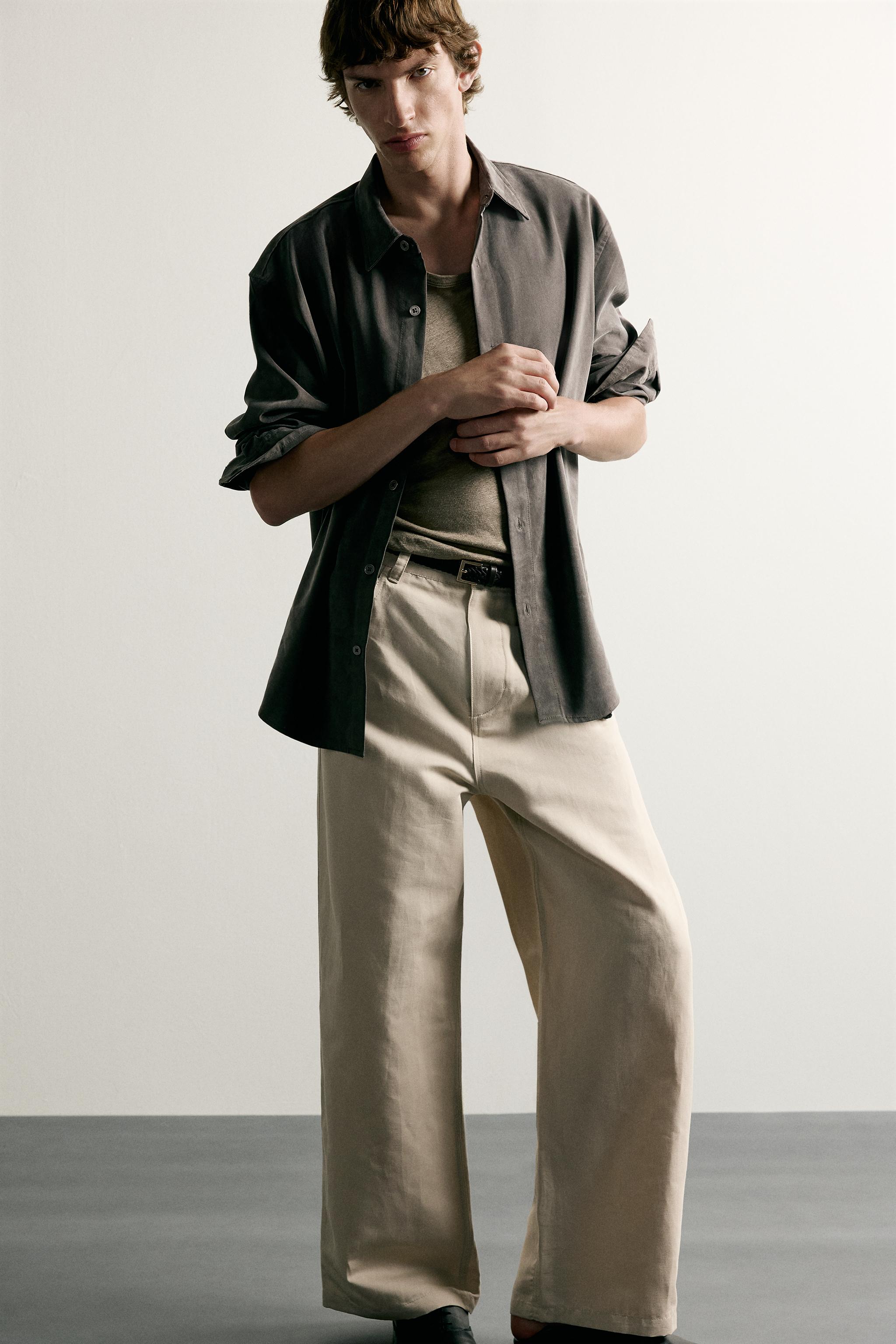 COTTON-LINEN RELAXED-FIT TROUSERS