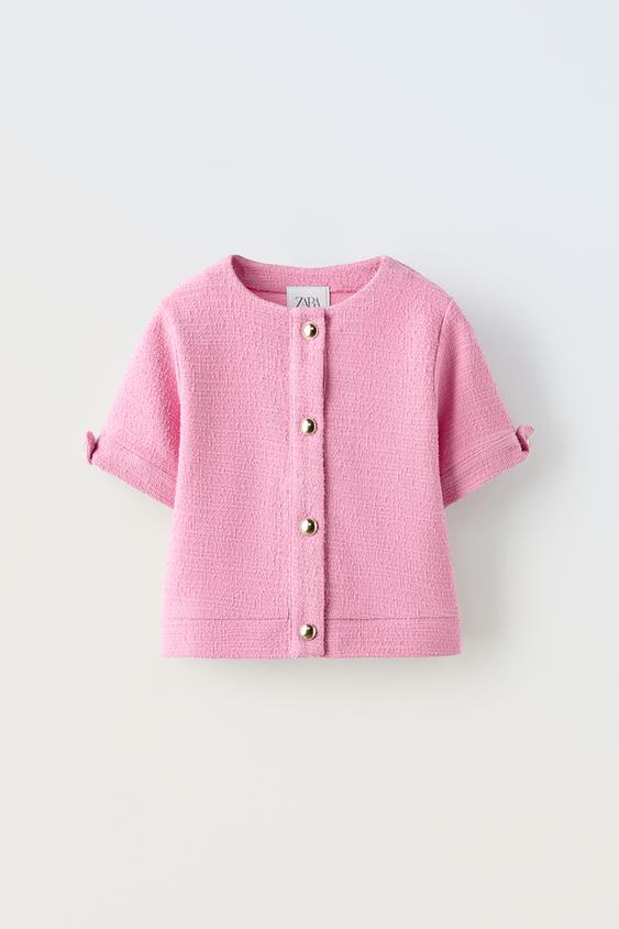 TEXTURED JACKET Pink ZARA Spain