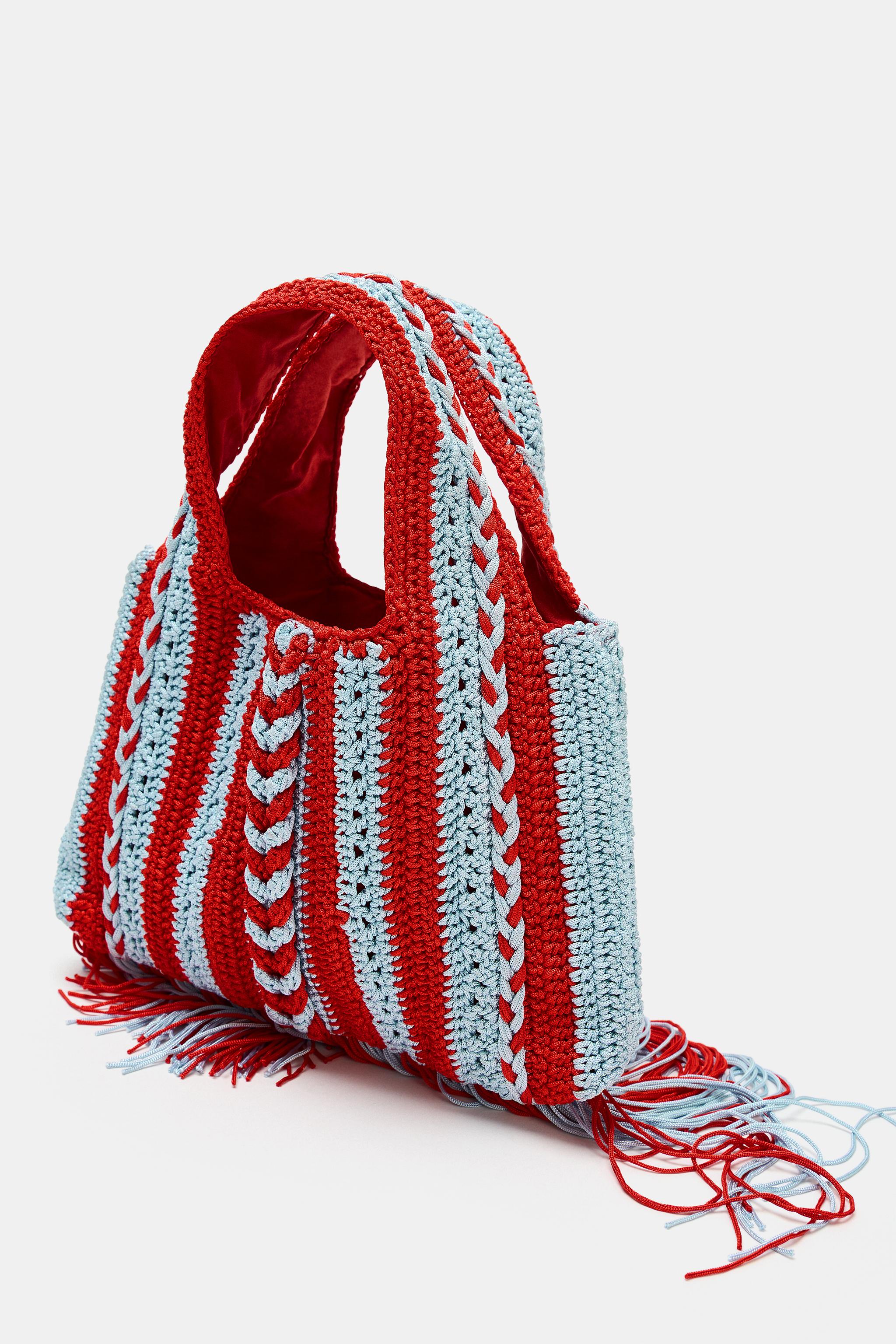 Zara TIĞ İŞİ DESENLİ EL ÇANTASI görsel 4