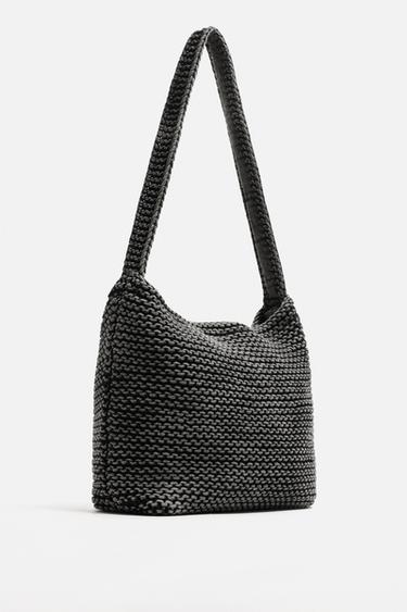 SAC PORTÉ ÉPAULE MACRAMÉ - Noir de Zara - Image 1