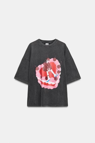 KADNA ANDA FADED EFFECT T-SHIRT - Anthracite grey by Zara