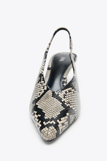 CHAUSSURES OUVERTES À L'ARRIÈRE À IMPRIMÉ ANIMALIER - Serpent de Zara - Image 3