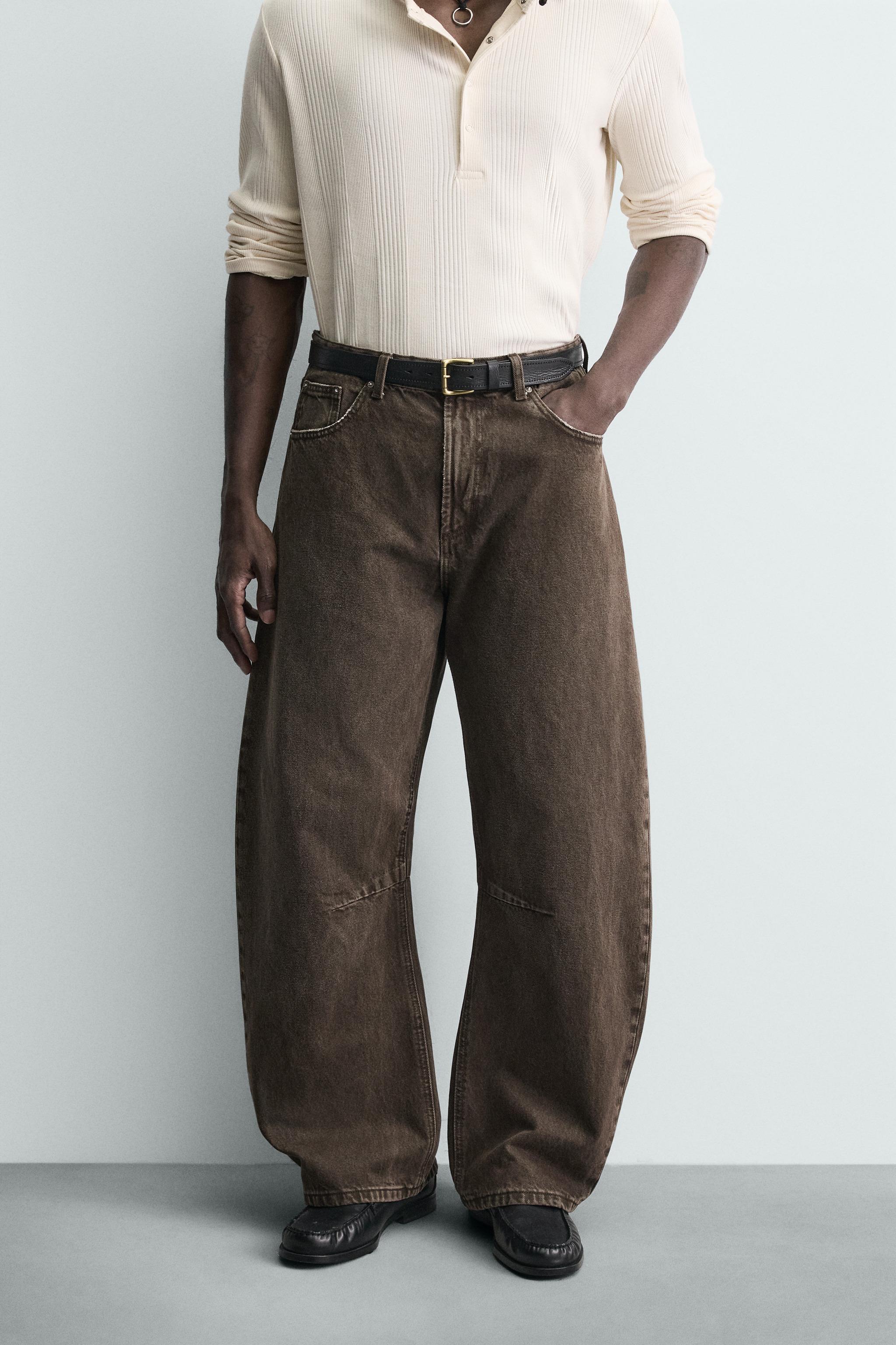 WASHED BARREL FIT TROUSERS
