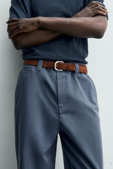 PANTALON CHINO STRAIGHT FIT DÉLAVÉ - Bleu de Zara - Image 4