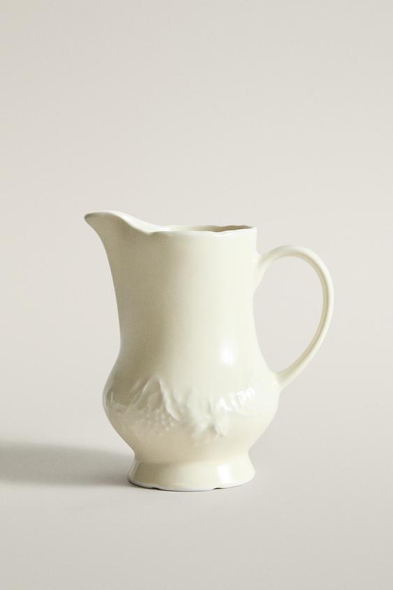Zara PORCELAIN GRAPE MILK JUG - 奶油色 - 圖片 0