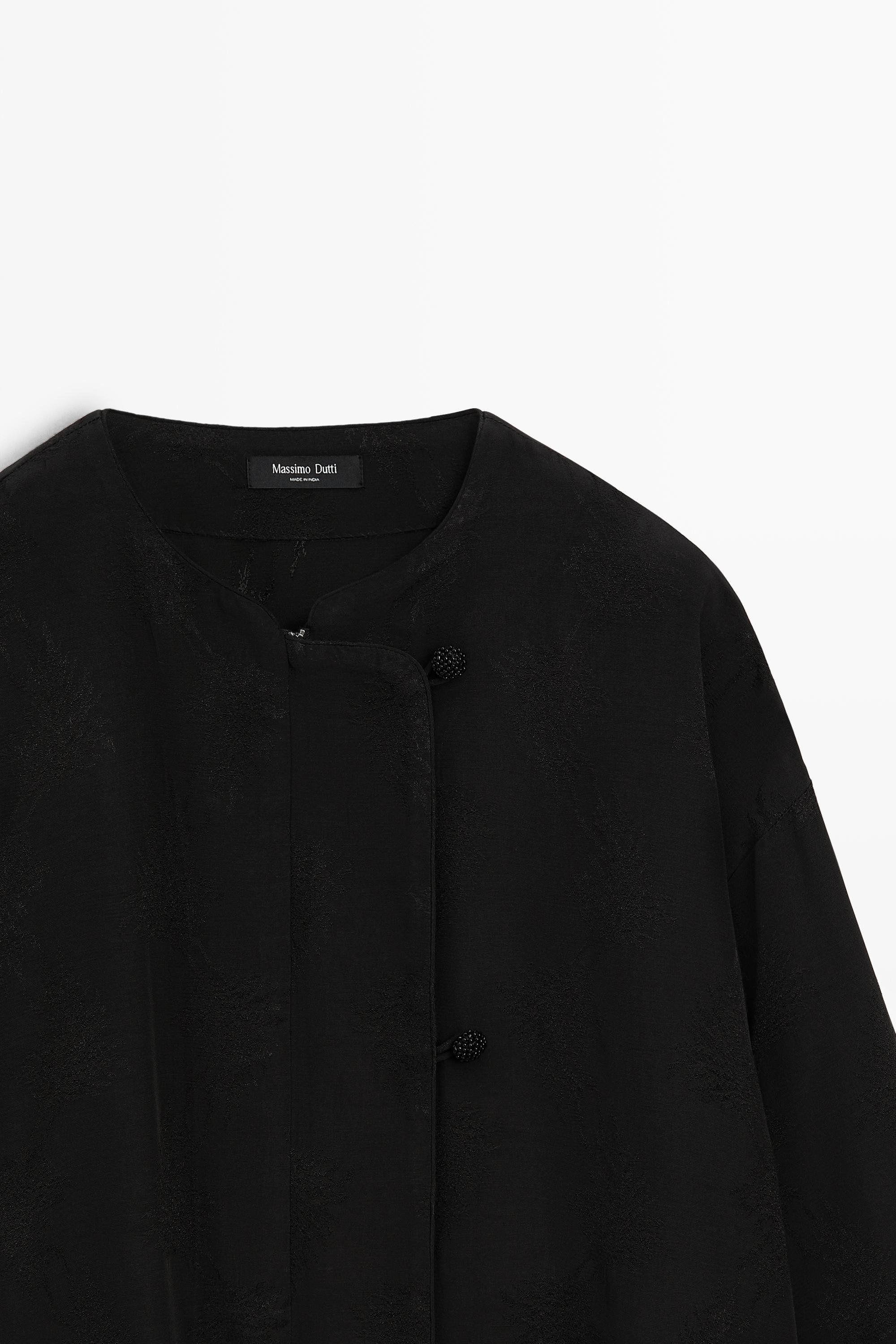 Cropped jacquard detail jacket