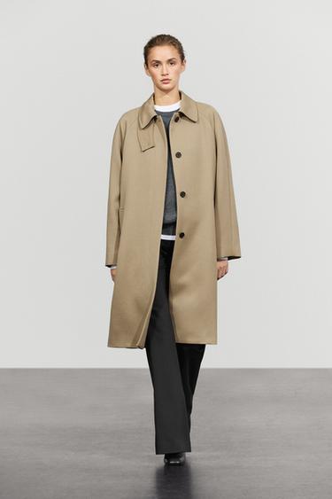 100% wool raglan sleeve coat — Beige 1
