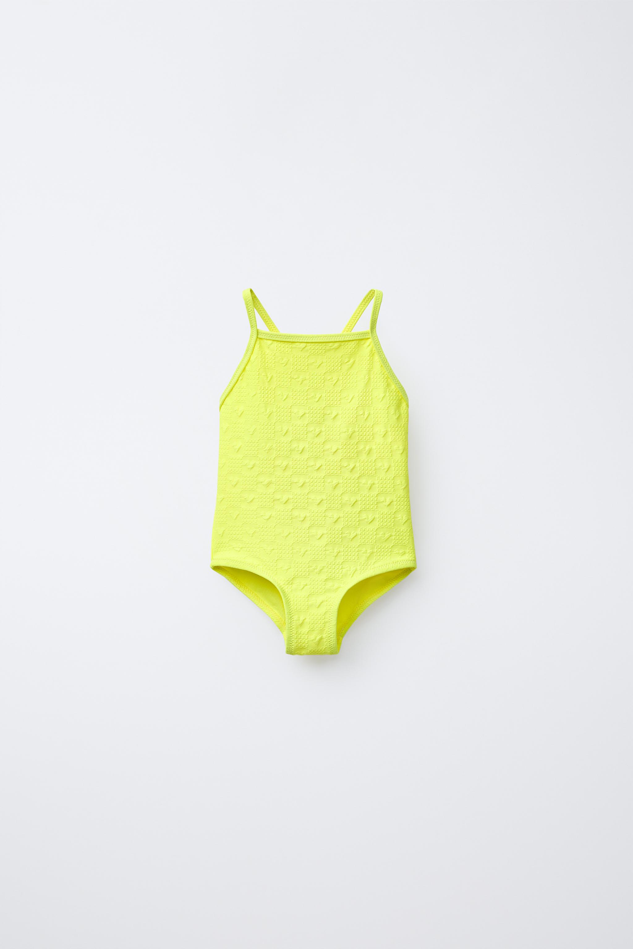 2-6 YEARS/ HEARTS SWIMSUIT - Neon yellow | ZARA United States
