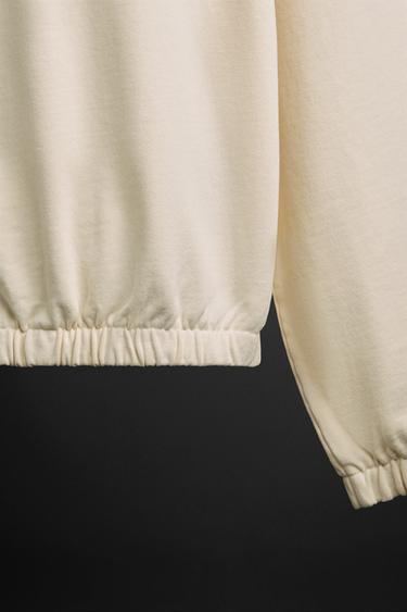 RUNNING PRINT QUARTER-ZIP SWEATSHIRT - Oyster-white by Zara - Image 7