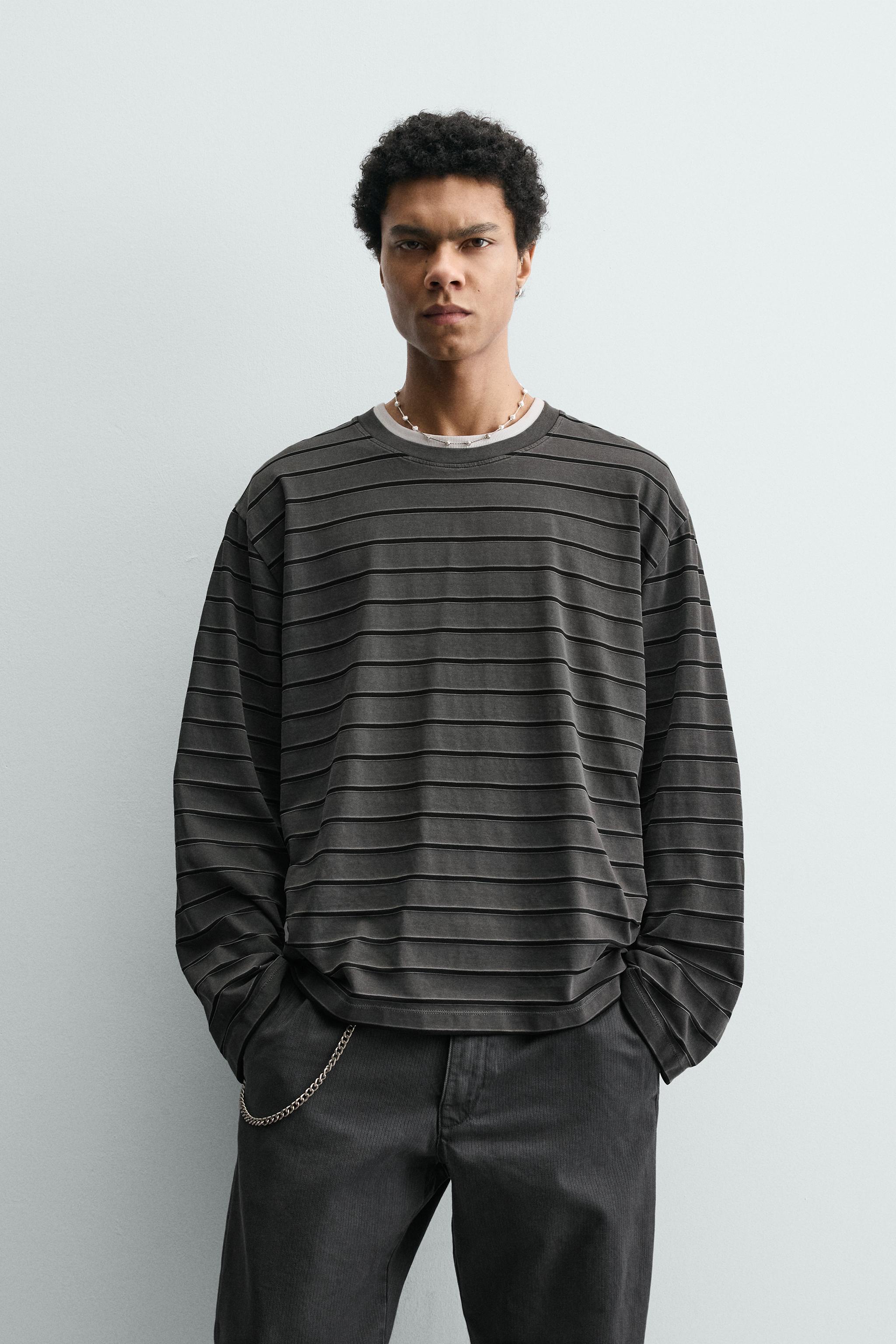 STRIPED JACQUARD T-SHIRT