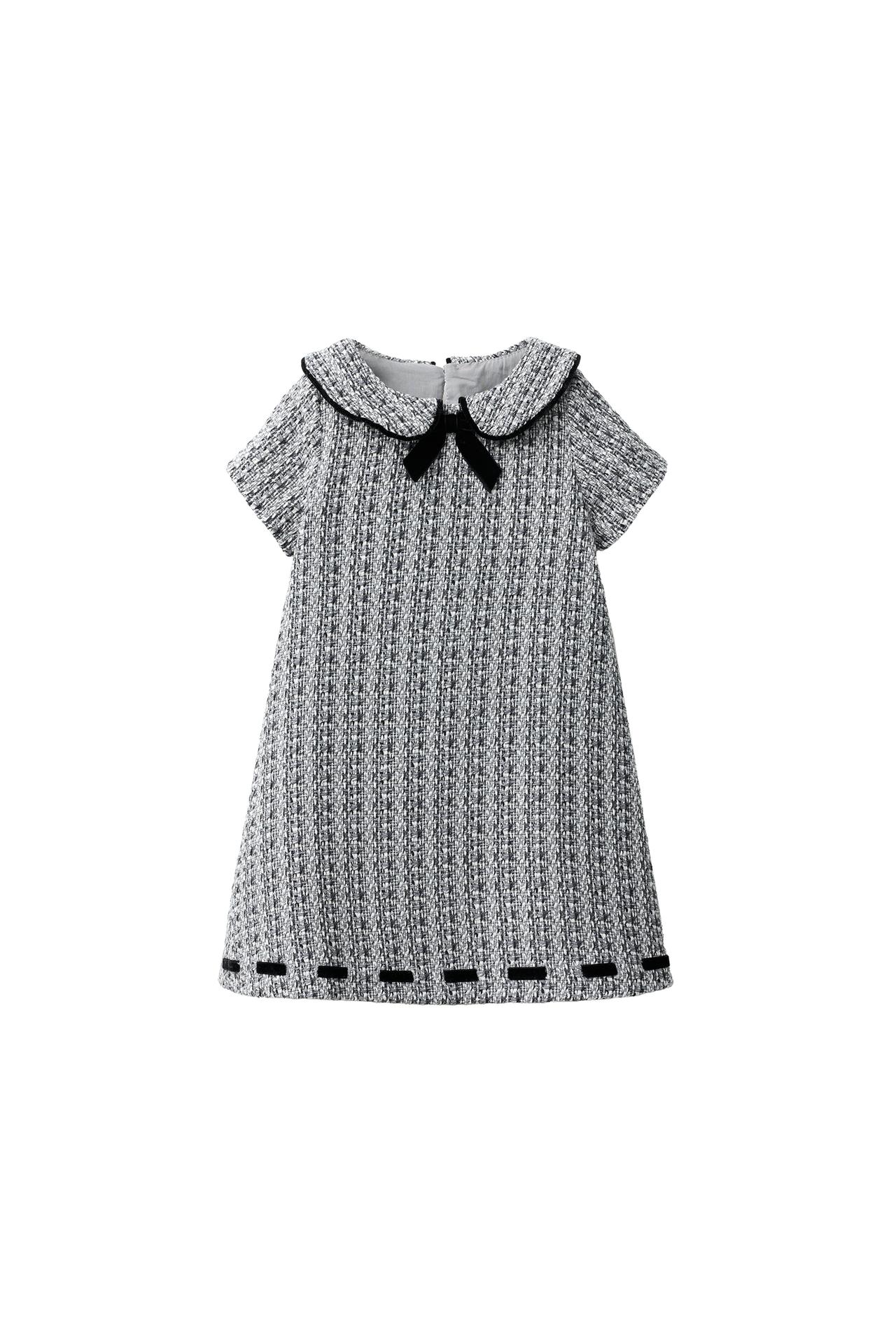 TEXTURED DRESS WITH BOW