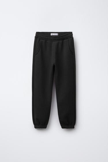 BASIC FLEECE JOGGING TROUSERS - Black by Zara - Image 0