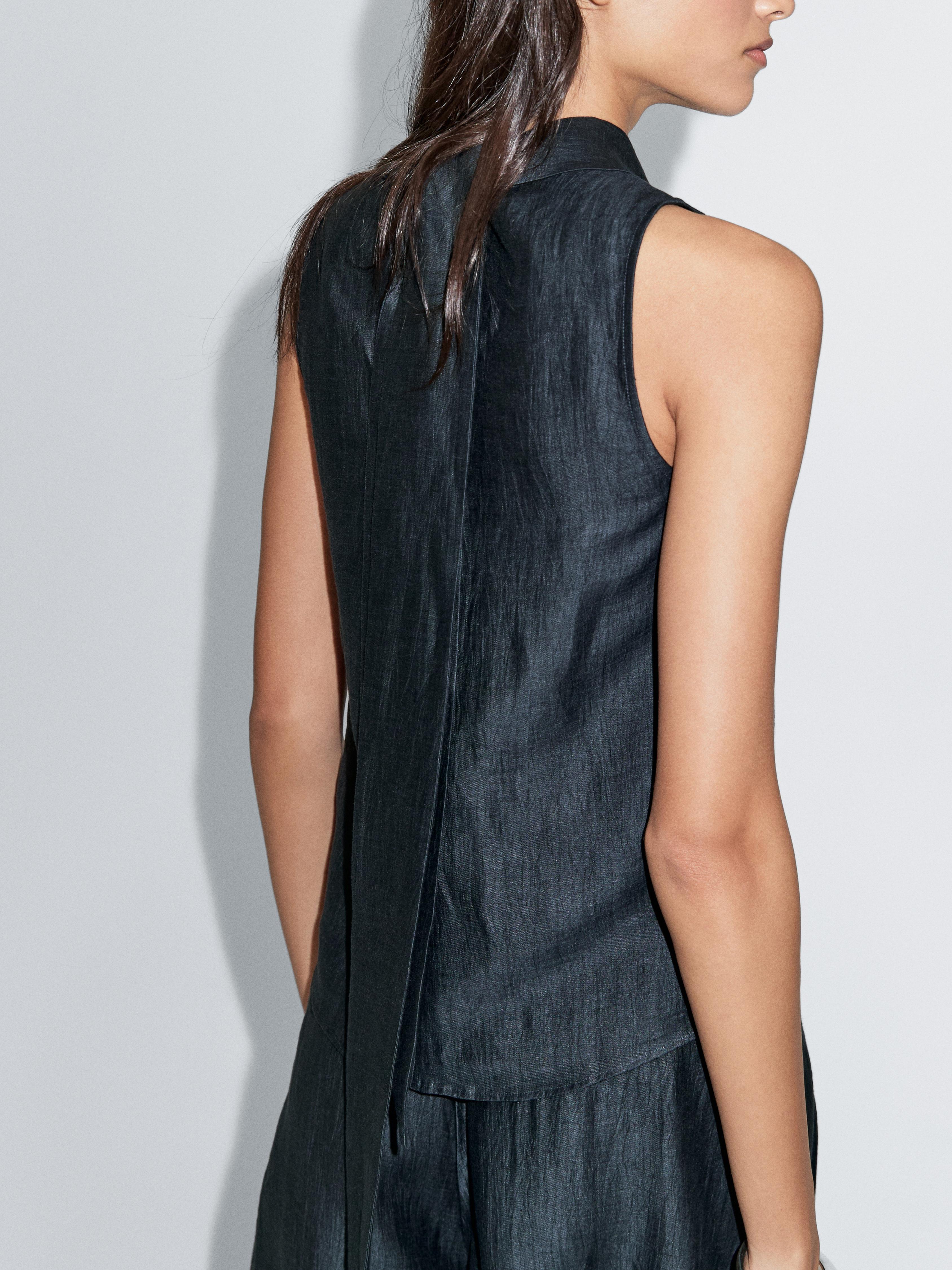 Linen blend halter top