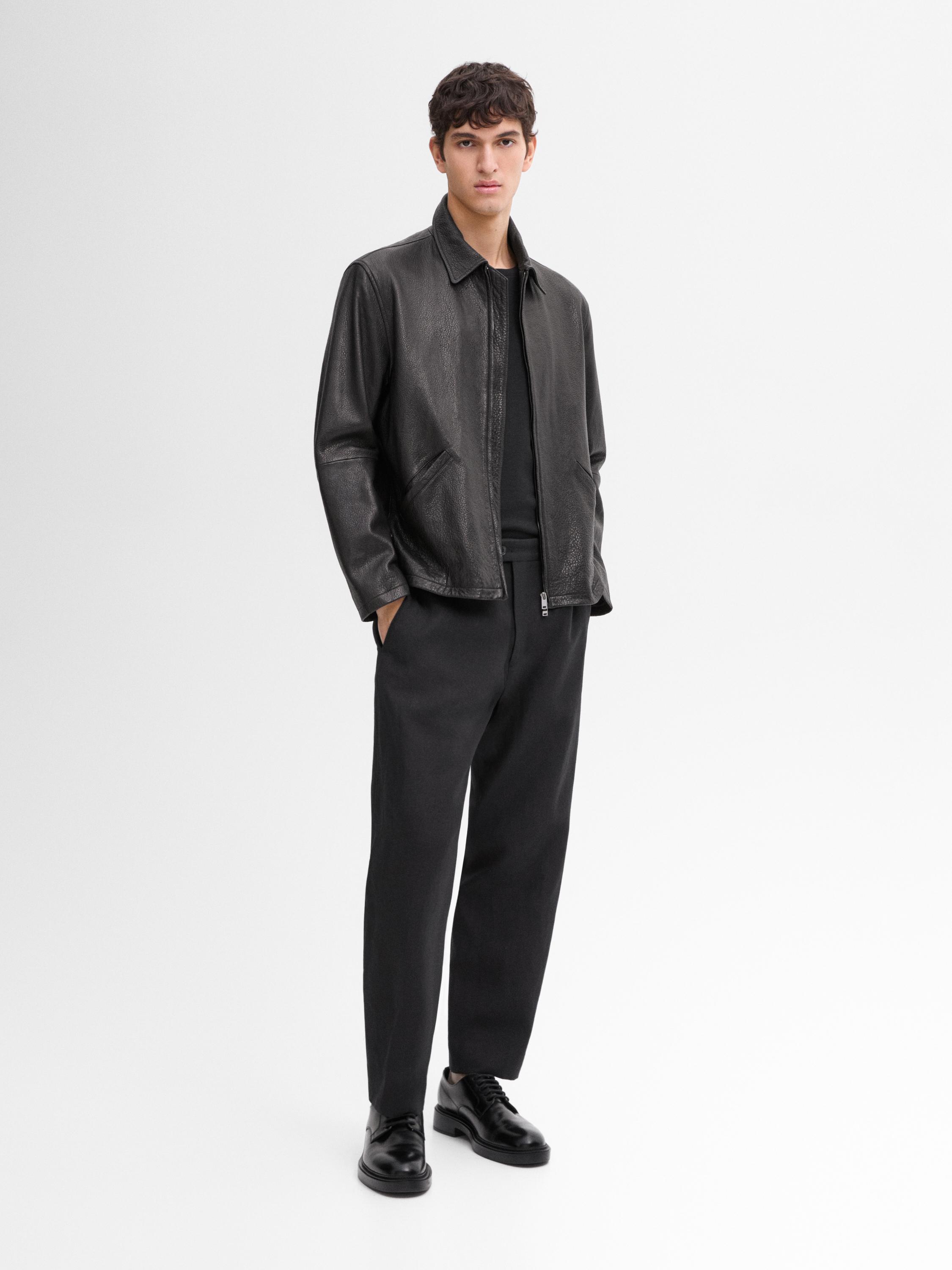 Texture effect nappa leather jacket - Black | ZARA United States Texture effect nappa leather jacket - Black | ZARA United States