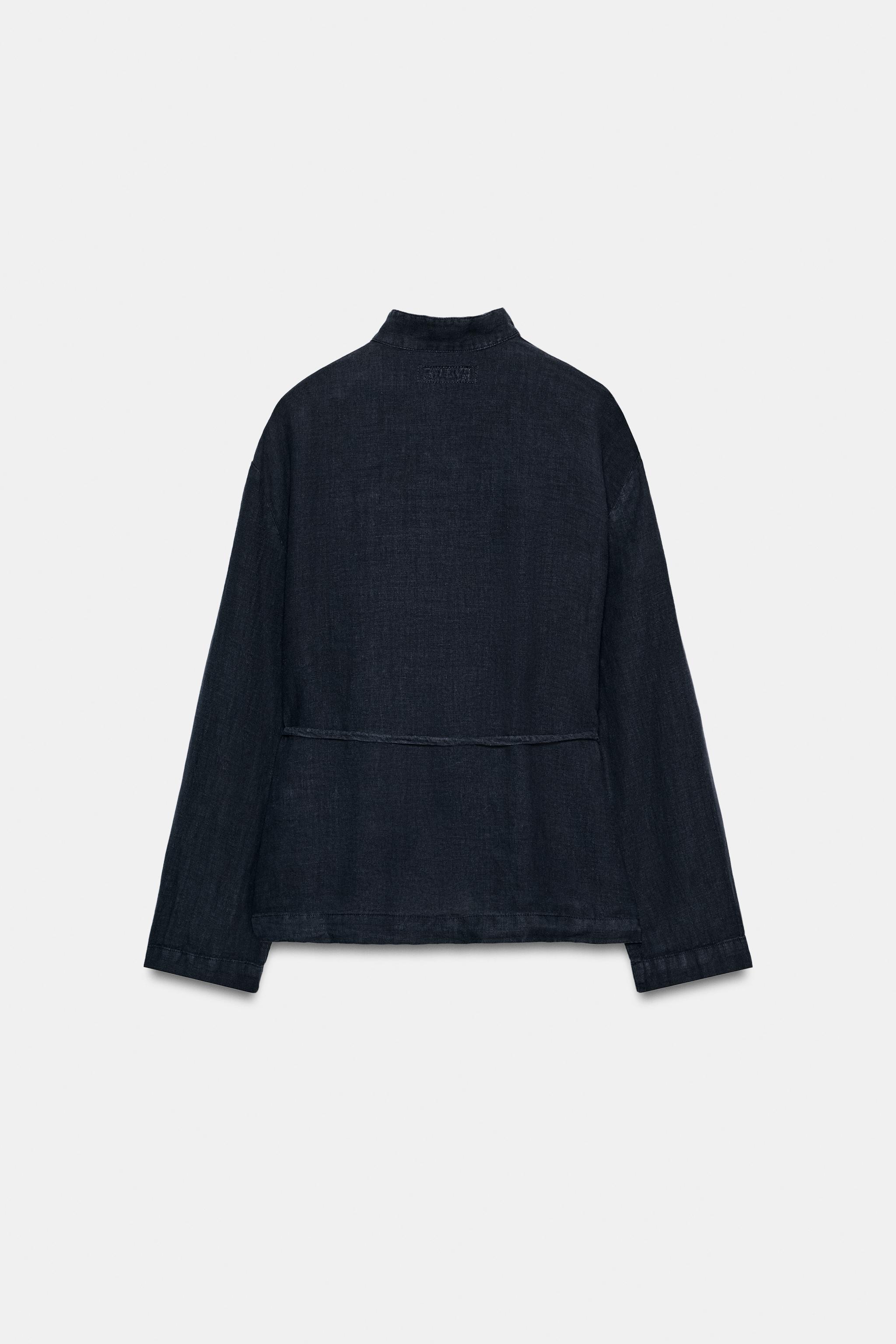 Женские блузки Zara ZW COLLECTION 100% LINEN WRAP BLOUSE — фото 3