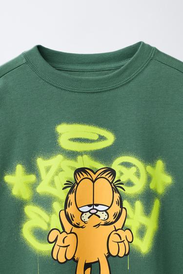 GARFIELD © PAWS INC. GRAFFITI PRINT T-SHIRT - Bottle green by Zara - Image 2