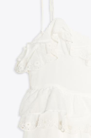 ROBE COURTE À VOLANTS BRODÉS - Blanc de Zara - Image 7