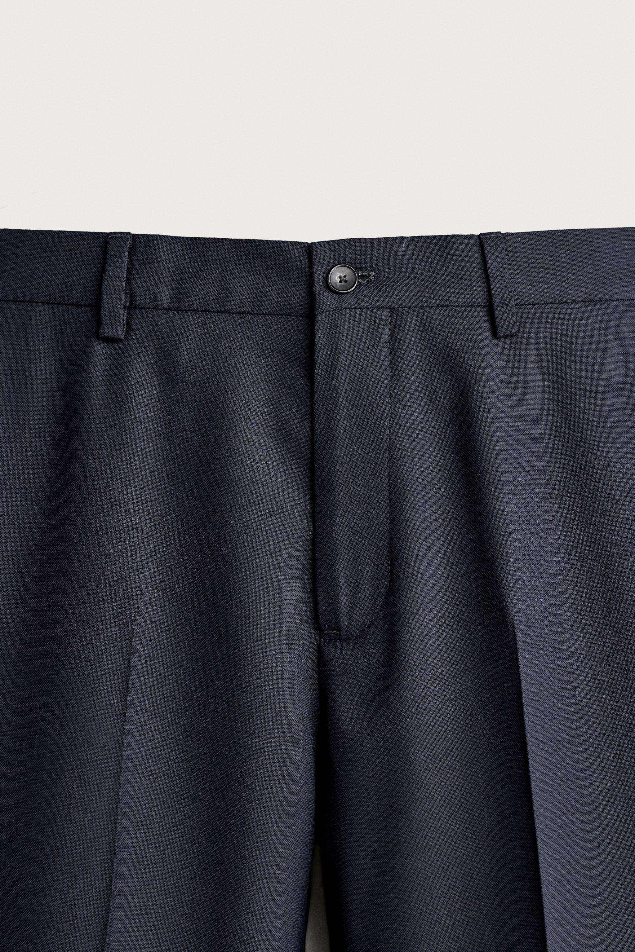 Zara YÜNLÜ REGULAR FIT TAKIM PANTOLONU görsel 7
