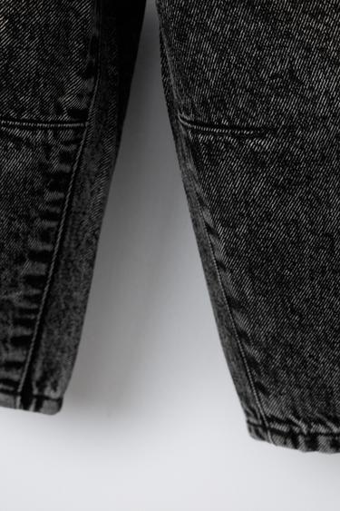 JEAN BALLON DÉLAVÉ ACID WASH - Noir de Zara - Image 3