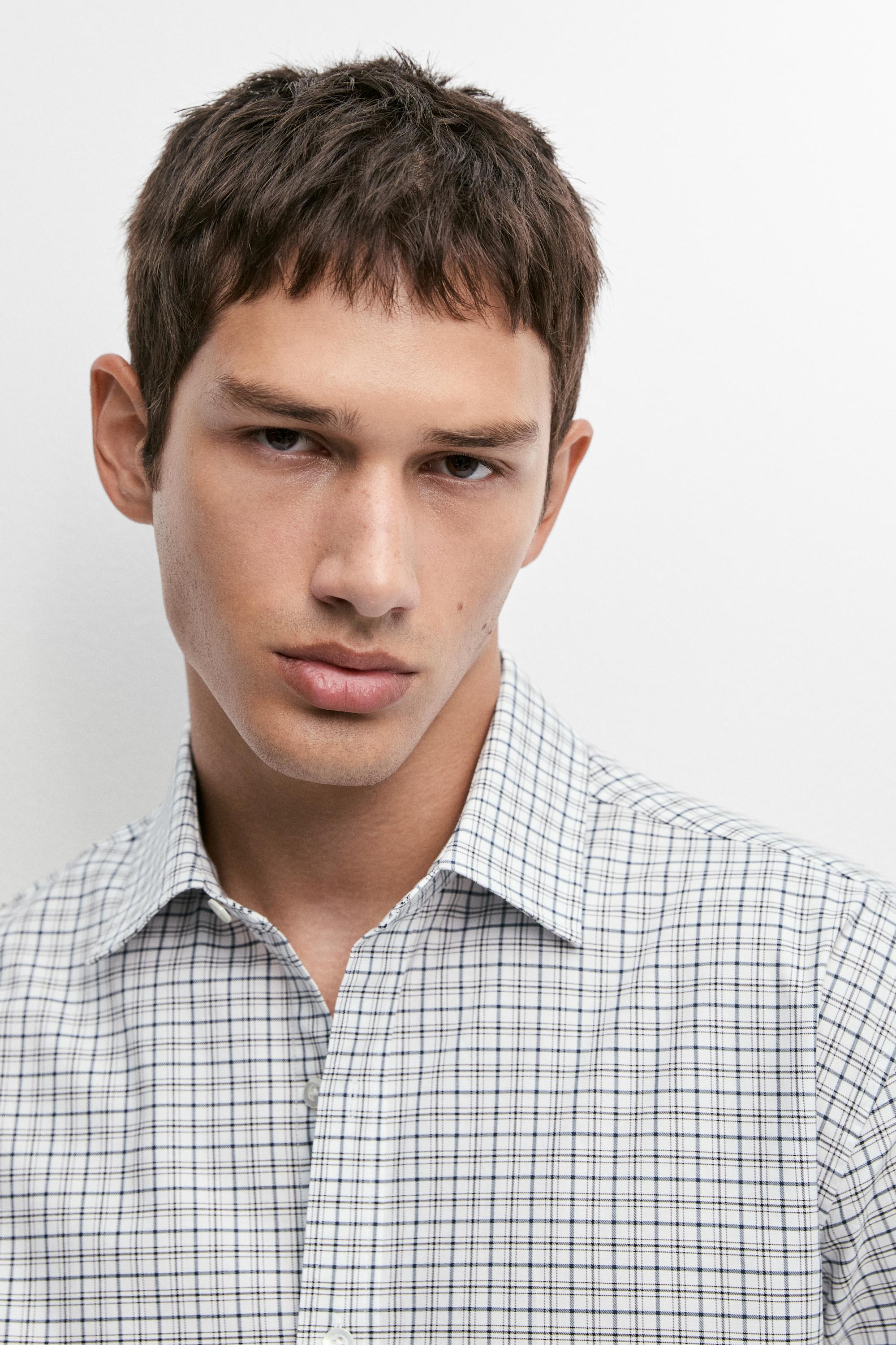 Chemise regular fit à carreaux 100 % coton