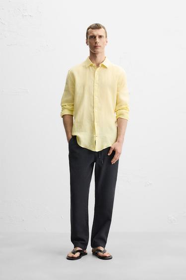 PANTALÓN RELAXED FIT TEXTURA - Gris azul de Zara - Imagen 0