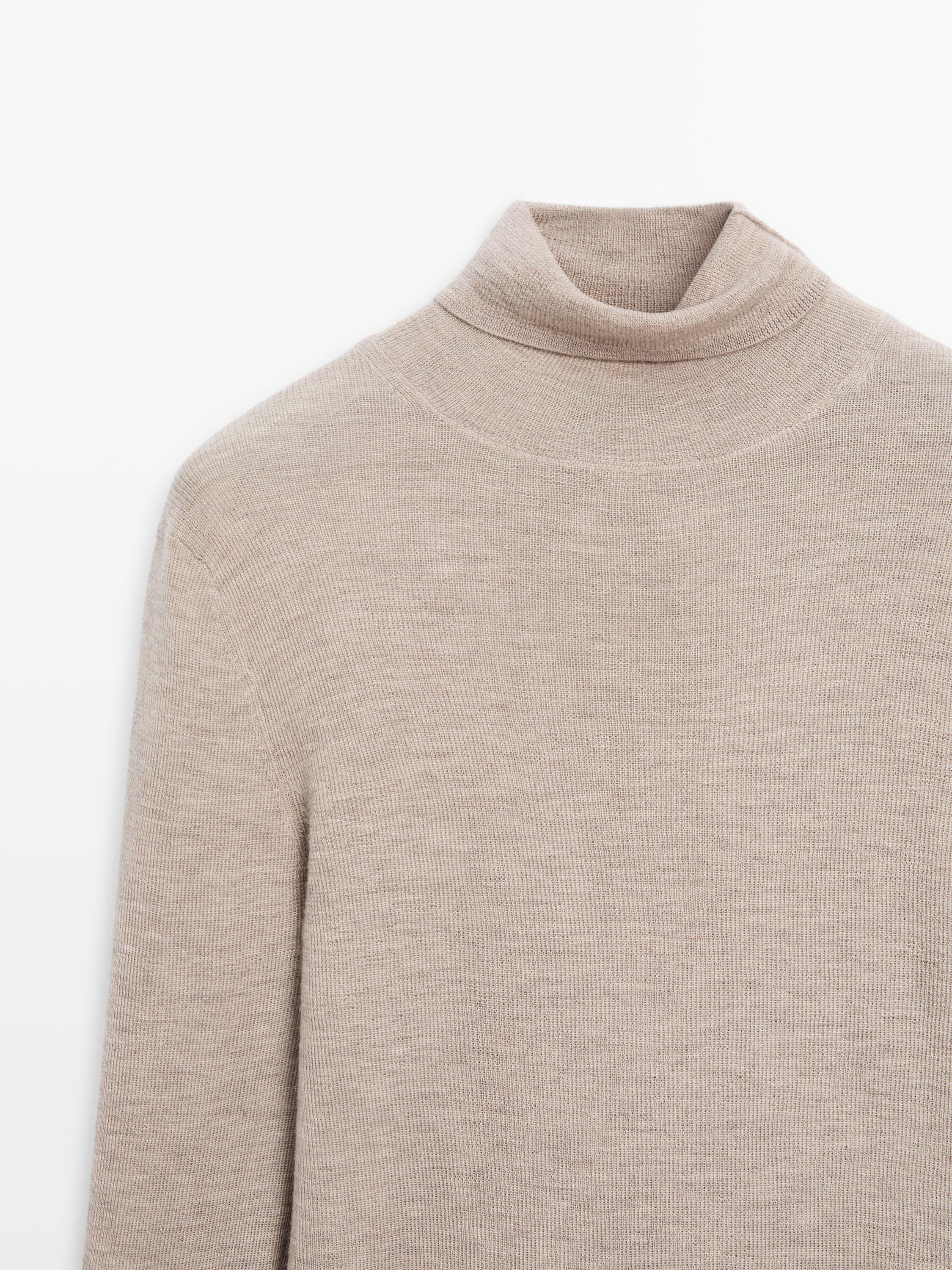 Knit 100% cashmere high neck sweater - LIMITED