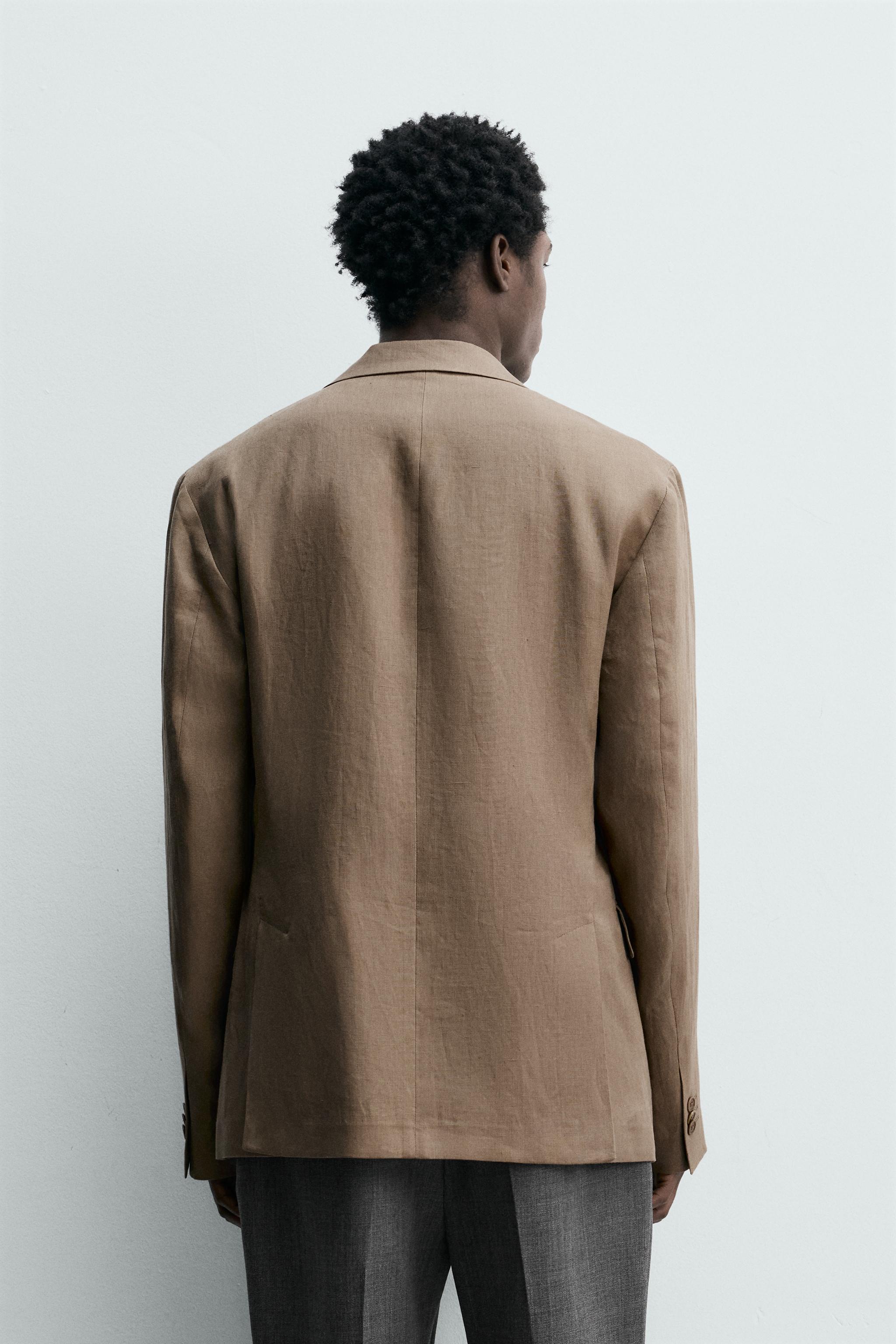 VESTE DE COSTUME CROISÉE 100% LIN