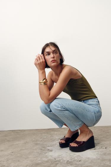 ASYMMETRIC KNIT TOP - Green by Zara - Image 3