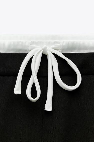 PANTALON LARGE À TAILLE DOUBLE - Noir de Zara - Image 6