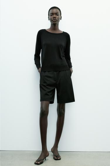 Zara BASIC KNIT SWEATER - Black