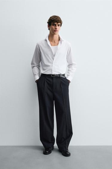 CAMISA REGULAR FIT RAYAS - Blanco de Zara - Imagen 0