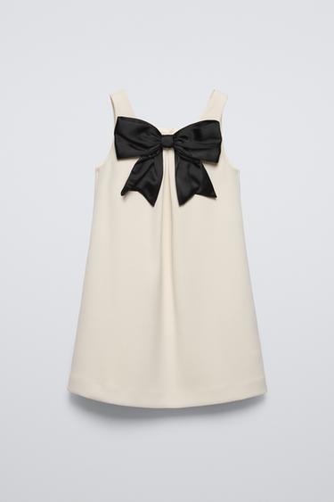 VESTIDO LAZO CONTRASTE - Crudo de Zara