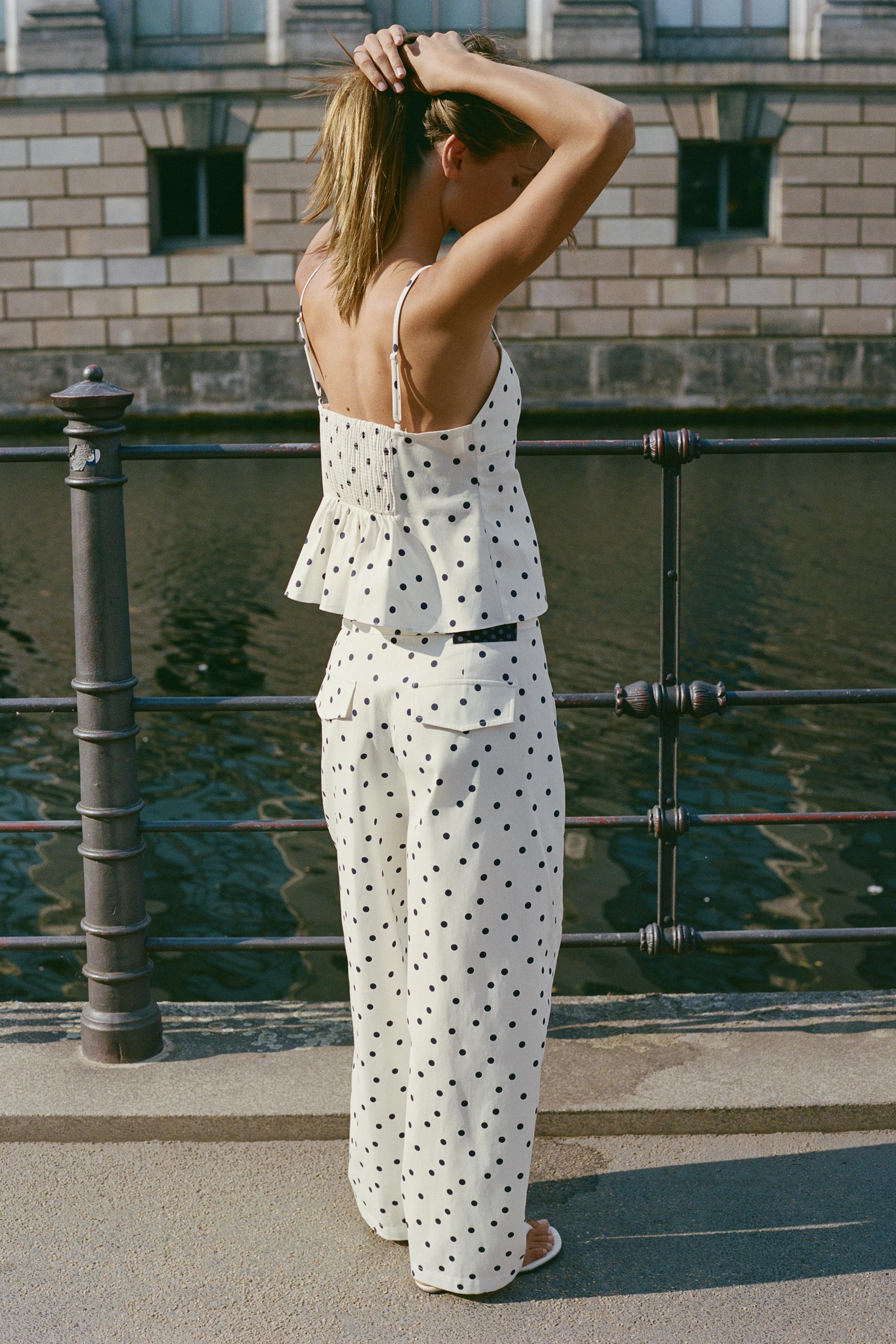 Женские брюки Zara POLKA DOT BARREL PANTS — фото 5
