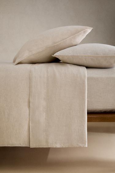 DRAP-HOUSSE LIN DÉLAVÉ | 30 CM HAUT (160 GxM²) - Beige clair de Zara - Image 2