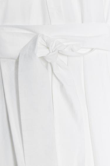 ROBE MIDI EN POPELINE ZW COLLECTION - Blanc cassé de Zara - Image 6