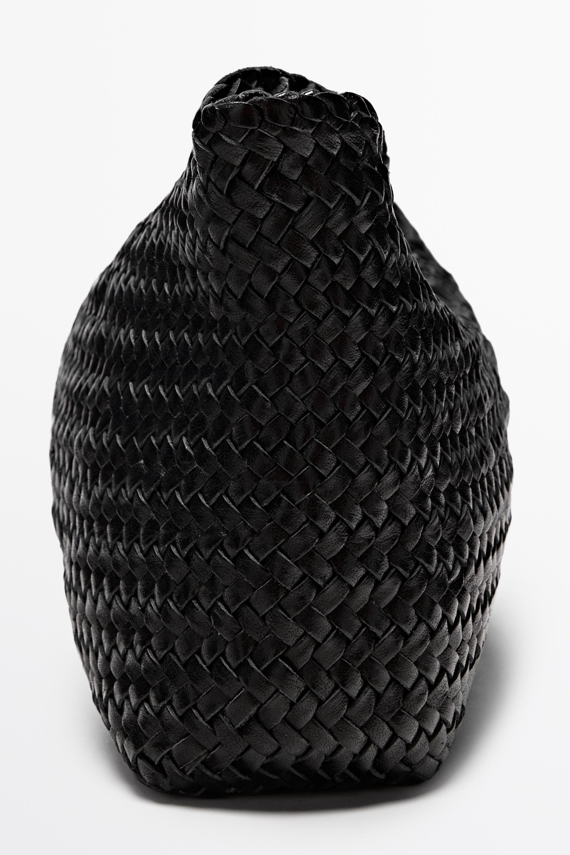 Braided nappa leather bag
