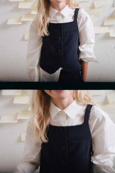 PLAIN SHIRT WITH WAISTCOAT - White by Zara