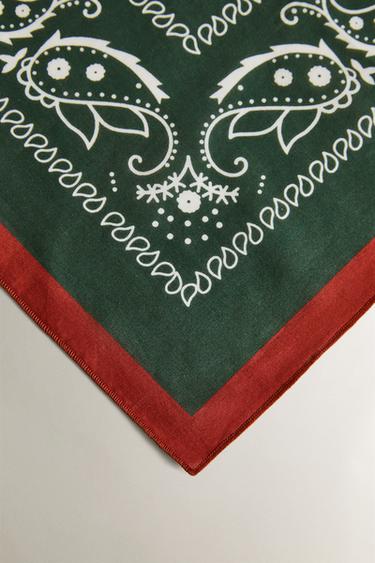 BANDANA COTON PAISLEY POUR ANIMAUX DE COMPAGNIE - Vert de Zara - Image 2