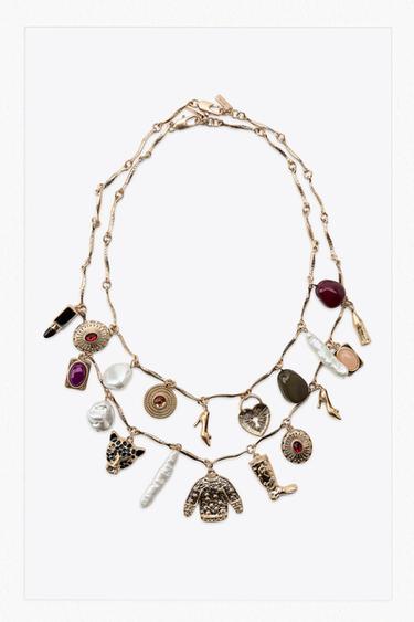 PACK COLLARES METÁLICOS MULTICHARMS - Dorado de Zara