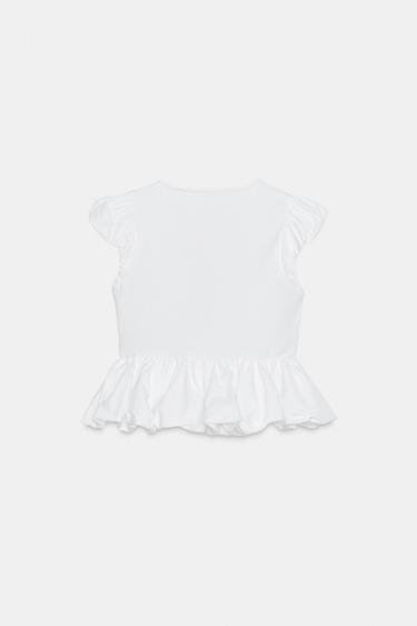 T-SHIRT NŒUD BIMATIÈRE - Blanc de Zara - Image 6